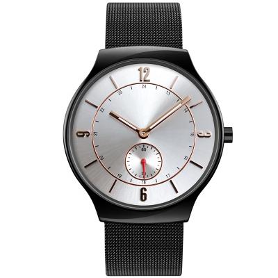 China OEM fashion logo stainless steel mesh fashion men's fashion simple automatic time simple high quality men's business quartz watch for sale