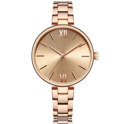 China Elegant Rose Gold Women's Quartz Watches Waterproof Business Office Date Automatic Single Dial Sapphire Glass Luxury Female Big for sale