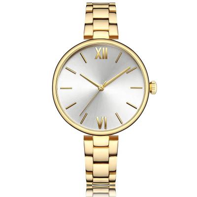 China Lady Waterproof Business Office Automatic Simple Dial Date Sapphire Glass Luxury Female Big Quartz Women's Gold Watches for sale