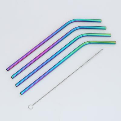 China Tonglian Stainless Steel Disposable Drinking Straw With 6x215mm One Piece Color And Bent And Straight Blister Bundles In Stock for sale