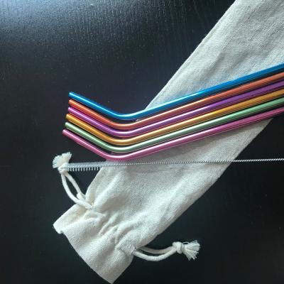 China 6mm Food Grade Straw Stainless Steel Disposable Aluminum Drinking Straw With Various Colors Bulk Order for sale