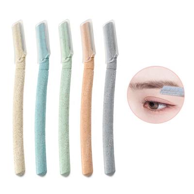 China Biodegradable Material Most Popular Eco-friendly Wheat Straw EU Tool Portable Eyebrow Dermaplaning Facial Shaver For Women for sale