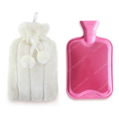 China For Warm In The Best Winter Plush Natural Rubber Cover 2L Water Bottles 2L Hot Water Bags For Hand Warmer for sale