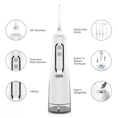 China Outdoor Oral Irrigator Factory Wholesale IPX7 Waterproof 310ml Electric Smart Dental Cordless Water Flosser Best For Travel for sale