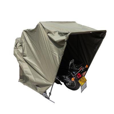 China Heavy Duty Army Green Retractable Motorcycle Shelter Outdoor Heavy Duty Storage Tent for sale