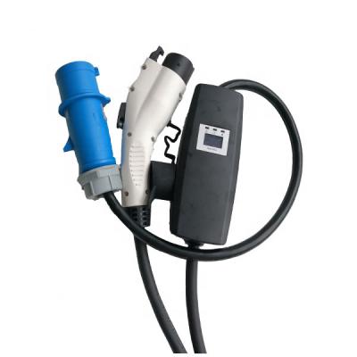 China Industrial type ac electric car charger evse kit j1772 adjustable fast plug 32A with blue ECO for sale