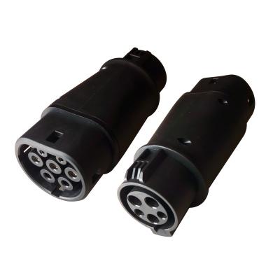 China Industrial Type 1 To Type 2 EV Plug Portable Connector 32A Charger EV Charging Adapter for sale