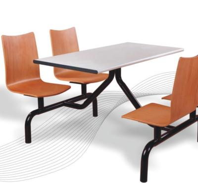 China Modern cheap 4 person use table chair canteen restaurant furniture for sale