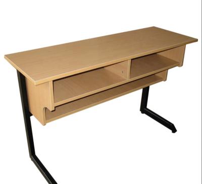 China Modern Cozy Double Student School Wooden Desk Hengfeng School Table Chair for sale