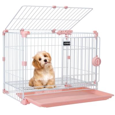 China Breathable Hot Selling Stainless Steel Heavy Duty Cage Playpen Dog Double Door Kennel Wholesale Black Metal Durable Pet Crate for sale