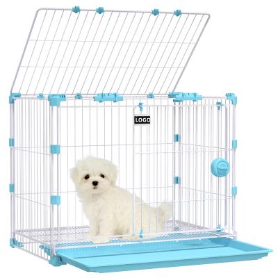 China Breathable Cages Europe Crates Stainless Steel Portable Dog Kennel Cage For Medium Dogs S Extra Big Strong Metal Iron Large Size Pet Crate for sale