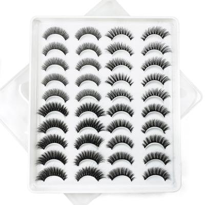 China 20 Pairs High Quality Waterproof Mink Eyelashes False Eyelashes Private label for sale