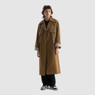 China Autumn Waterproof Women's Double Breasted Button Belted Overcoat Anorak Custom Long Trench Coat Retro for sale