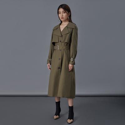 China Breathable Special Straight Belt Fashion Style Design Women's Retro Ditch Coat for sale