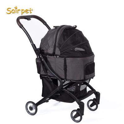 China Viable Foldable Dog Carrier Four Wheel Pet Trolley Stroller Pet Stroller For Outdoor Travel for sale