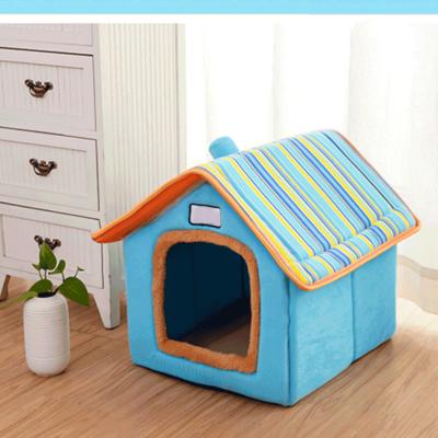 China Breathable Indoor Sofa House Shaped Anti-mosquito Pet Bed Soft Bedroom Cave Multicolor Pet Bed for sale