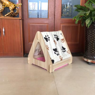 China Factory Wholesale Modern Comfortable Pet Cage Solid Wood Opening Roof Dog House Breathable For Small Pet House for sale