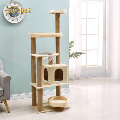 China Viable Series Cat Climbing Frame With Flowers Sisal Hemp Cat Climbing Frame Hot Promotion for sale