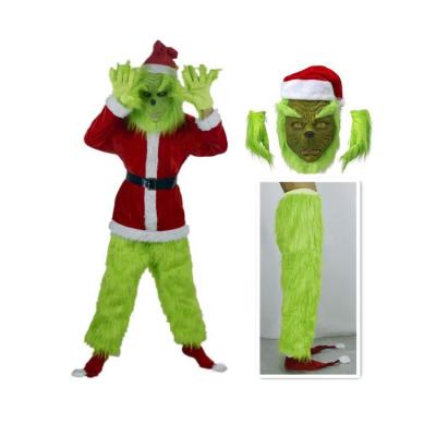 China Fur Border Monster Green Cosplay Cartoon Halloween Explosion Grinc Santa Costume Party Cosplay Costume for sale