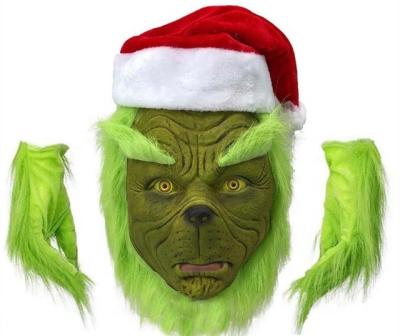 China Cosplay Cartoon Monster Costume Large For Adult Furry Santa Suit Green Christmas Outfit Men 7pcs for sale