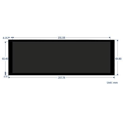 Cina 7Tipo di barra da.9 pollici IPS Tocco capacitivo TFT 400x1280 punti Monitor HD HDMI Output Supporta Raspberry Pi 4 Windows os in vendita