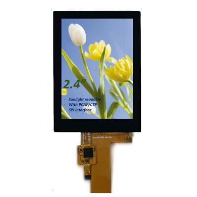 China 2.4 Inch PCAP TFT LCD Display Sunlight Readable, 15 Pin SPI 2.4 Inch All Viewing Angle TFT LCD With CTP Te koop