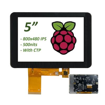 China Der Pcap-Fenster-HDMI Zoll 800x480 Dots Raspberry Pi Compatible Noten-Anzeigen-5 zu verkaufen