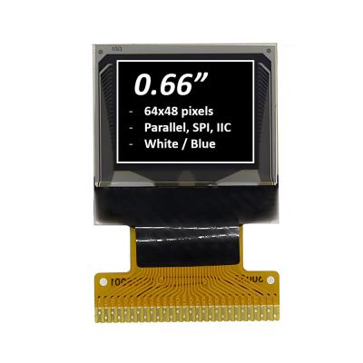 China 0.66 inch grafische OLED-displaymodule 64x48 pixels Wit/blauw Optioneel Te koop