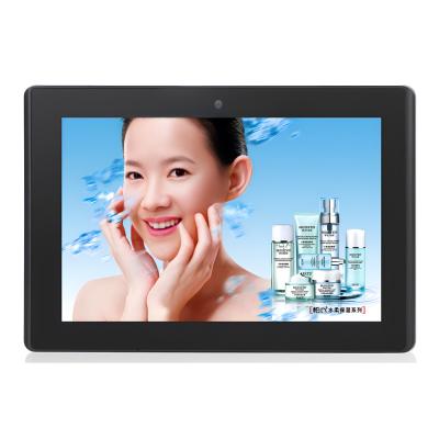 China 10 inch wandmontage Android advertentie display met 1280x800 Multi Touch Wifi POE RJ45 Port LCD Monitor Te koop