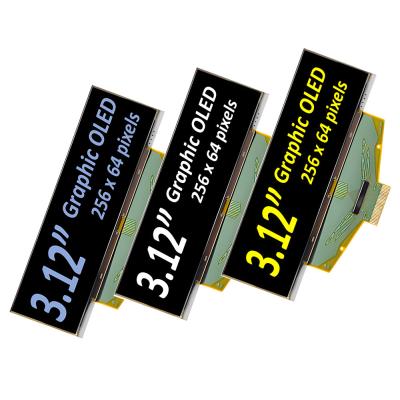 China 3.12 Inch 256*64 Graphic OLED Display Module SSD1322 Driver IC Yellow/White/Blue Font for sale