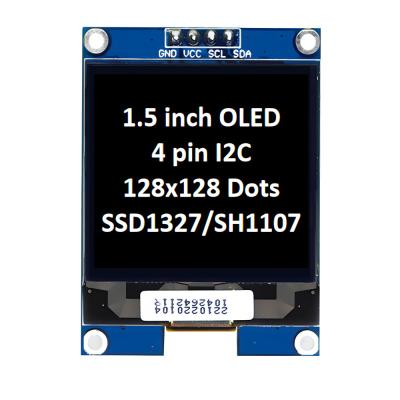 중국 1.5 인치 OLED 디스플레이 패널 모듈 단위 128x128 픽셀 4 핀 LED 디스플레이 컨트롤러와 I2C 인터페이스 판매용