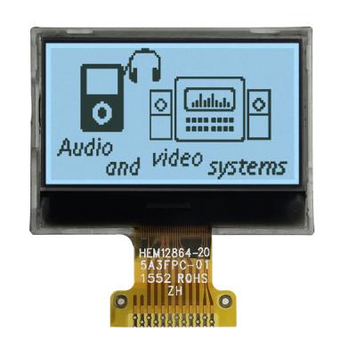 China Interfaz positivo del DIENTE 3.3V SPI de la representación gráfica de FSTN 128x64 LCD con retroiluminación blanca en venta