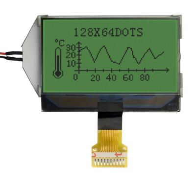 중국 녹색 LED 백라이트와 10 핀 사실적 LCD 128x64 COG LCD 모듈 판매용