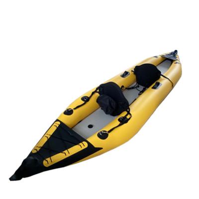 China Leisure In Running PVC Cloth 2 Person Durable Foldable Inflatable Kayak With Paddle for sale