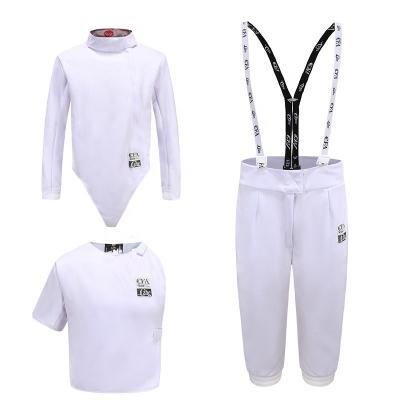 China Children's Fencing For Armpits Girls Boys Underpants Breastplate Jacket Kids Fencing Clothes Kids Fencing Equipment 3Pcs Set Uniform JT0054 for sale