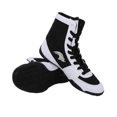 China New Design Combat Fitness Shoes High Top Aiquan Boxing Shoes Custom Professional Rubber Bodybuilding Boots For Men Custom Made for sale