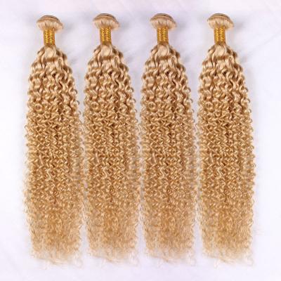 China Kinky Curly Honey Blonde 100% Virgin Hair Colored Kinky Curly Hair Without Tangle And Shedding for sale