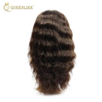 China Full Wave Natural Blonde Human Curly Lace Front Wig With Baby Hair for sale