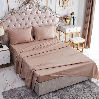 China Nondisposable Luxury Fitted 4PCS Bed Sheet Covers 100% Cotton Bedding Set Bed Spread Bedspread For Hotel for sale