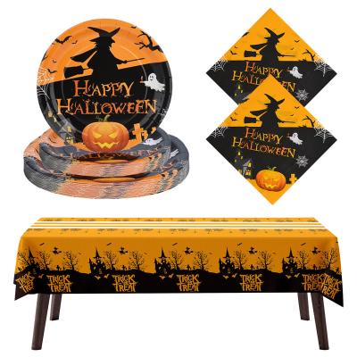 China Wholesale OEM Paper 54*108 Inch Disposable Plastic Halloween PEVA Table Cloth For Wedding Banquet Restaurant Hotel for sale