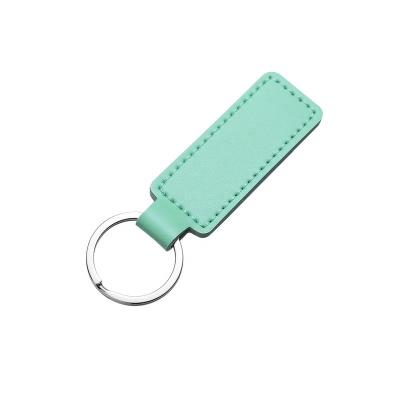 China Wholesale Price PU Manufacturer Simple Metal Gift Promotion Small Business Car Key Chain Logo Leather Key Chain Pendant Accessories for sale