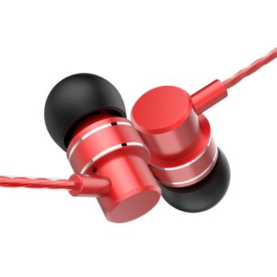 China Moving Heavy In-Ear Noise Canceling Coil In-Ear Headphone Four-Core Metal Subwoofer Dual Cable Sports Earphone for sale