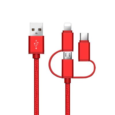 China Type-C 3 in 1 Multi Charging Cable, Multi USB Fast Charging Cable Compatible with Cell Phone, Tablet, Type C Devices and More - 4.1ft for sale