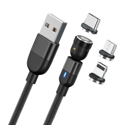 China Support Charging Type-C Magnetic Usb Charger Cable Usb +data Transmission Wholesale 1M 2M Micro Data Cable 3 In 1 Magnetic Usb Cable 3A for sale