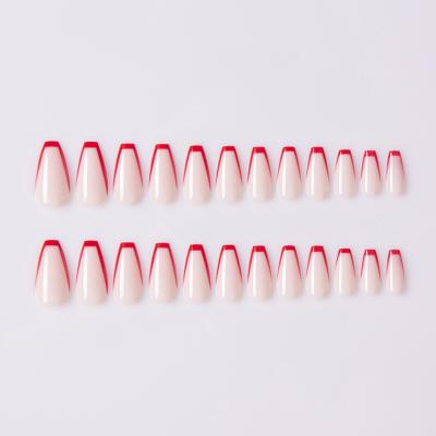 China Flexibility False Coffin Shape Nails Shape Nail Acrylic Glue Custom Artificial Coffin Nails for sale