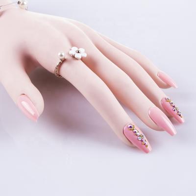 China Flexibility Ballet Shape Stones Press On Coffin Coffin European American Pure Nail Manicure False Nails for sale