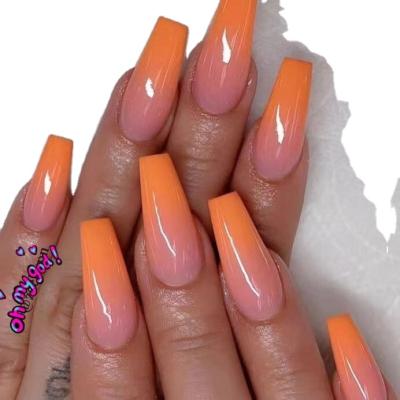 China Easy Apply OEM New Design 2021 Press On Nails Almond Shaped Stick Nails Wholesale Leopard Along for sale