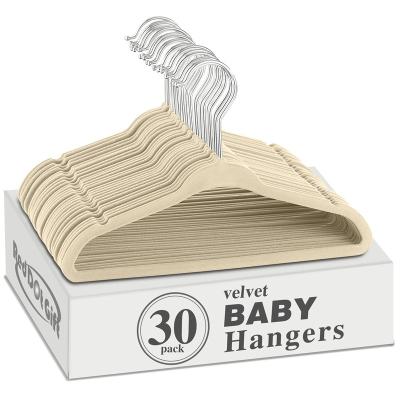 China 30 Pack Children Baby Velvet Hangers Velvet Non Slip Touch Non Slip Velvet Baby Hangers Kids Velvet Hangers for sale