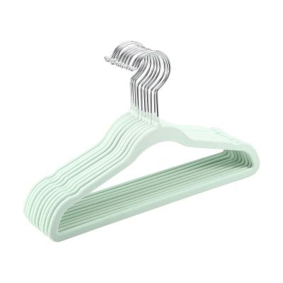 China Wholesale High Quality Flocking Hanger Children Velvet Hangers Baby Velvet Non-slip Contact Hanger for sale