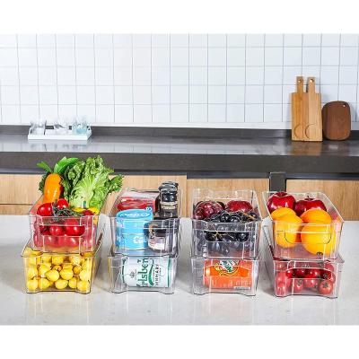 China Factory Supply Fridge Container Storage Box Organizer Bins 4 Pack Kitchen Plastic Storage Box For Fridge Fridge Storage Boxes for sale